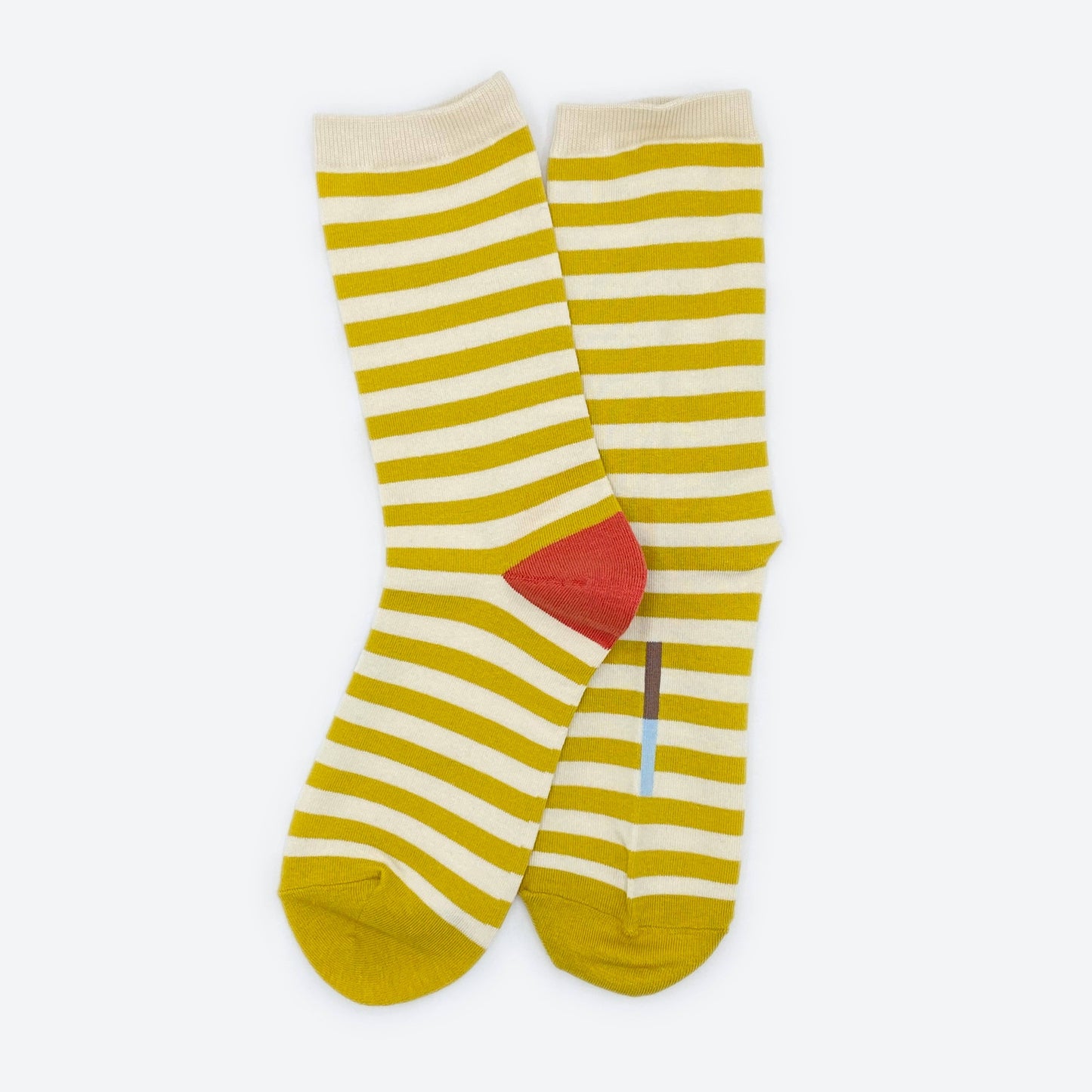 socks | Yellow and White Striped Crew Socks | Unisex