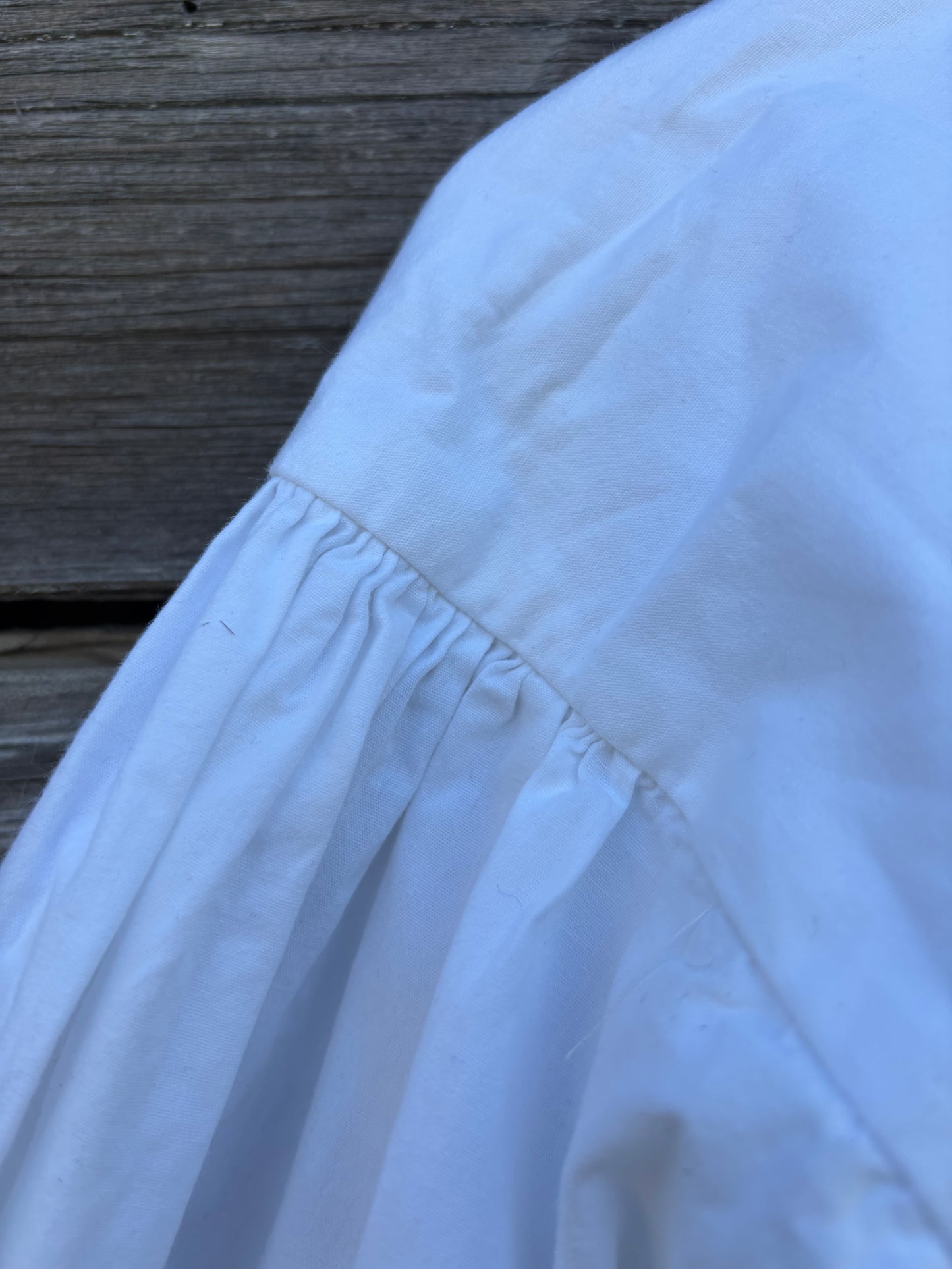 Handmade White Cotton Folk Blouse