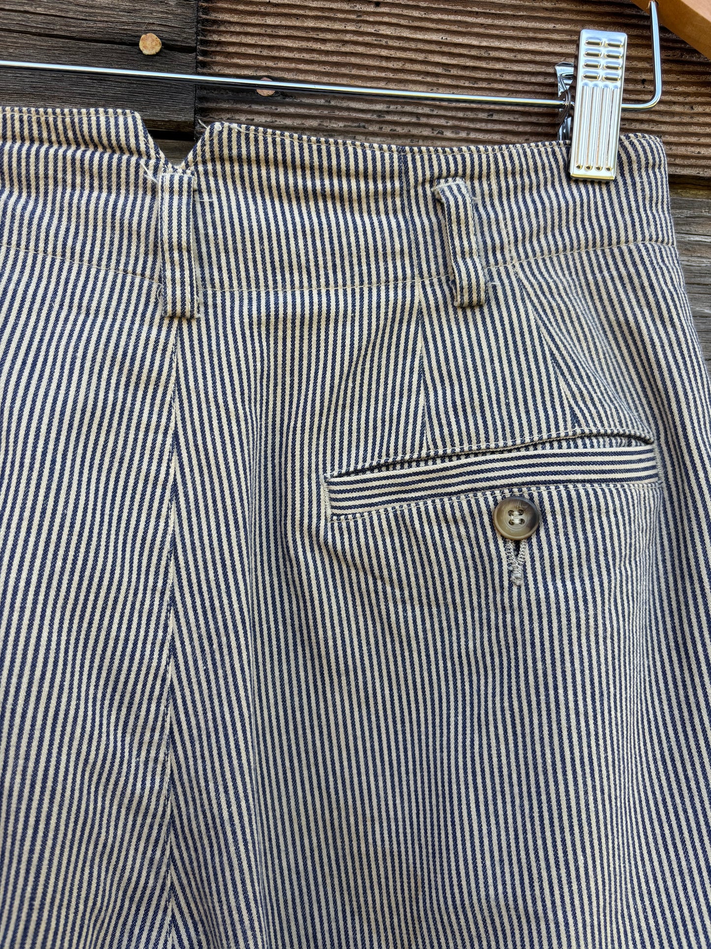 Vintage Liz Sport Railroad Stripe Cotton Pleated Pants