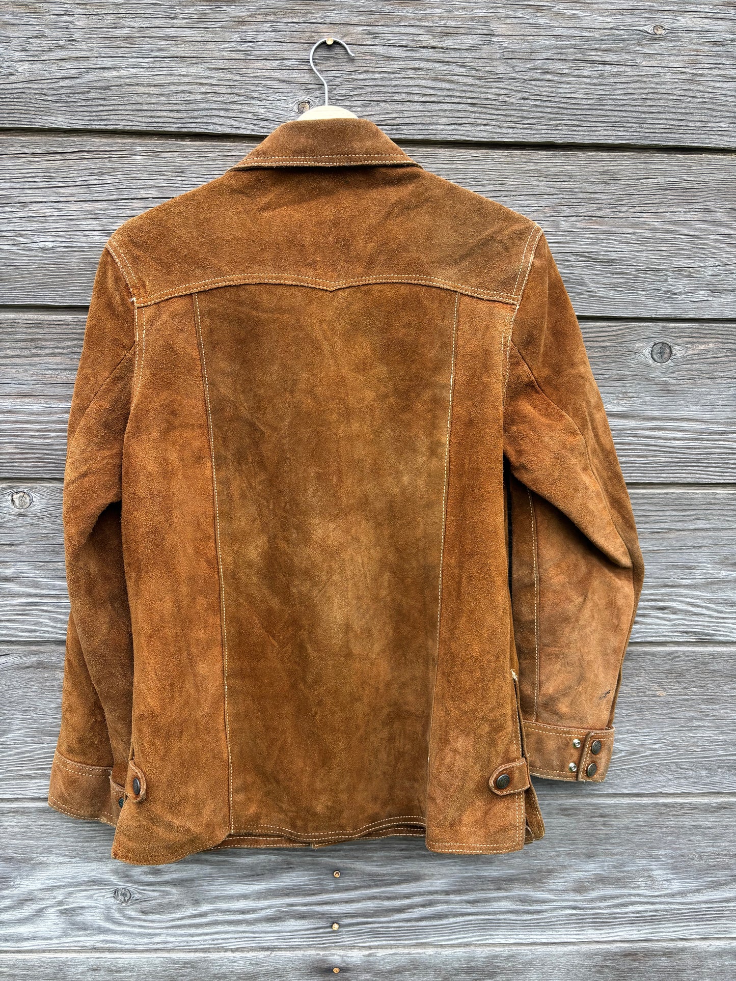 Vintage Tobacco Suede Snap Shirt