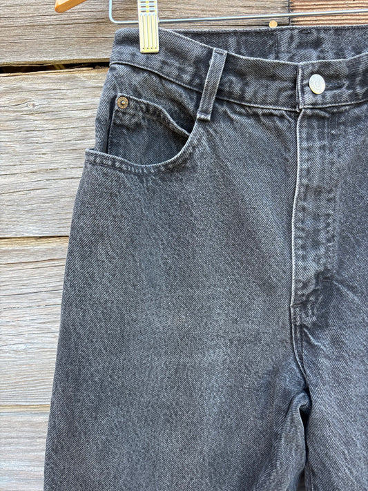 Up close view of vintage Gitano jeans front pocket and fade detailing