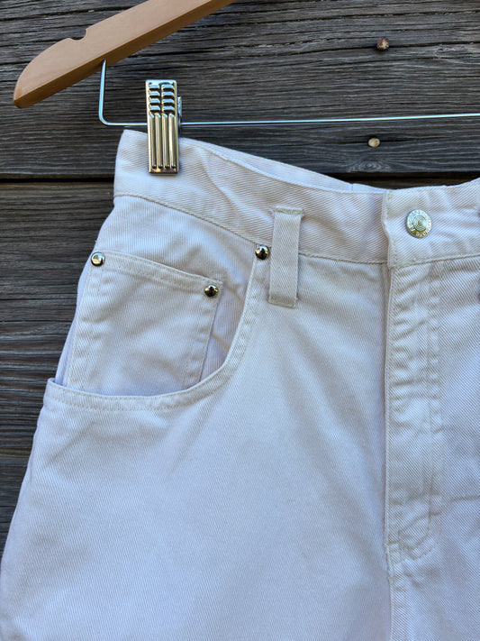 Vintage Copper Key White Denim Shorts