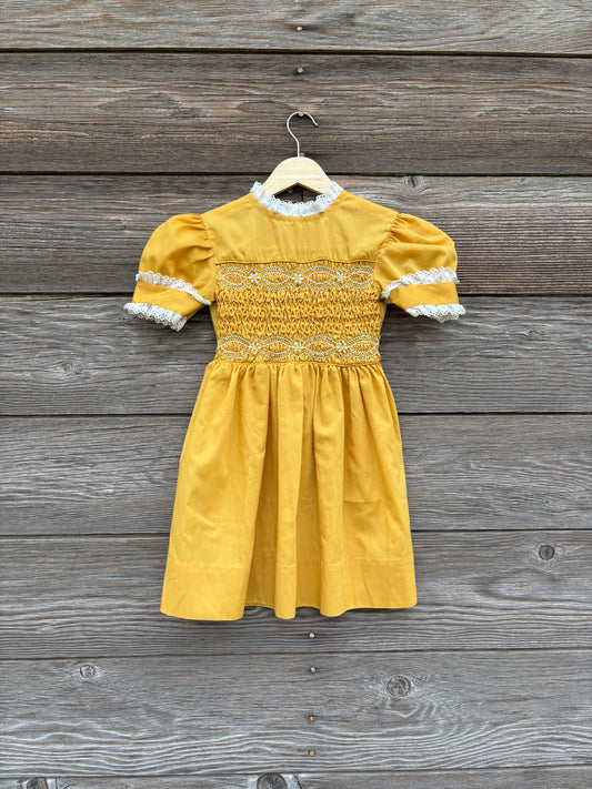 Dress | Polly Flinders | Yellow Smocked