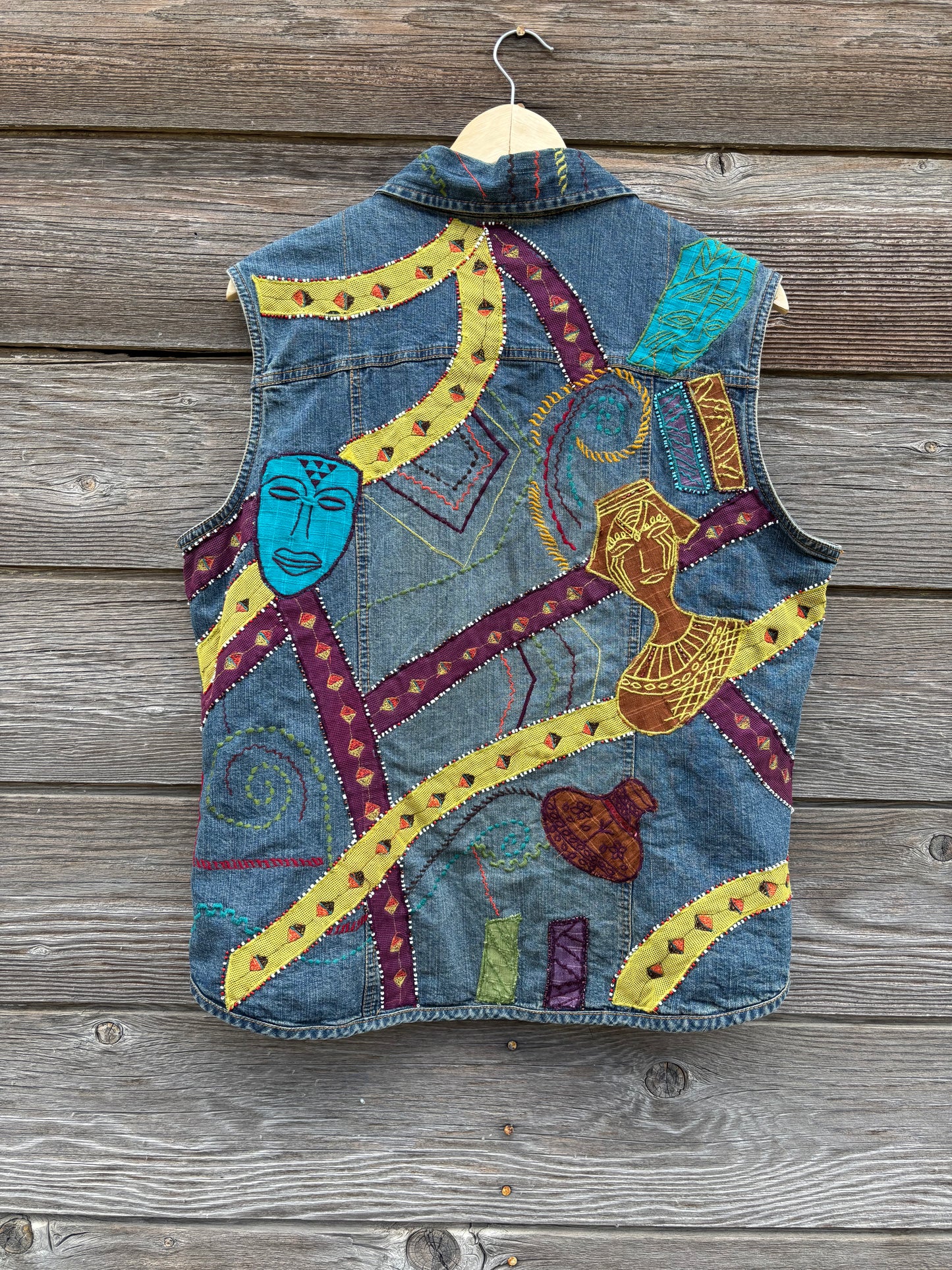 Denim Vest | Embroidered