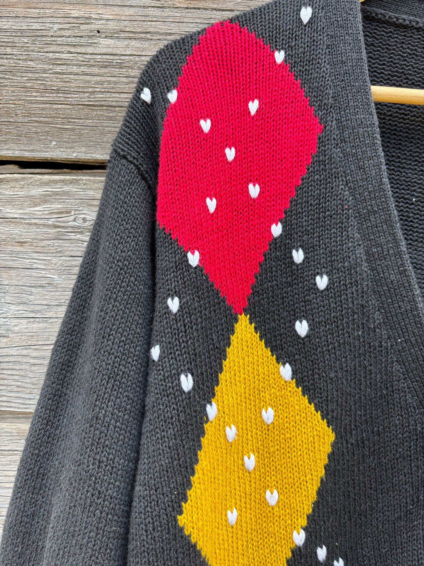 Worthington black argyle cardigan