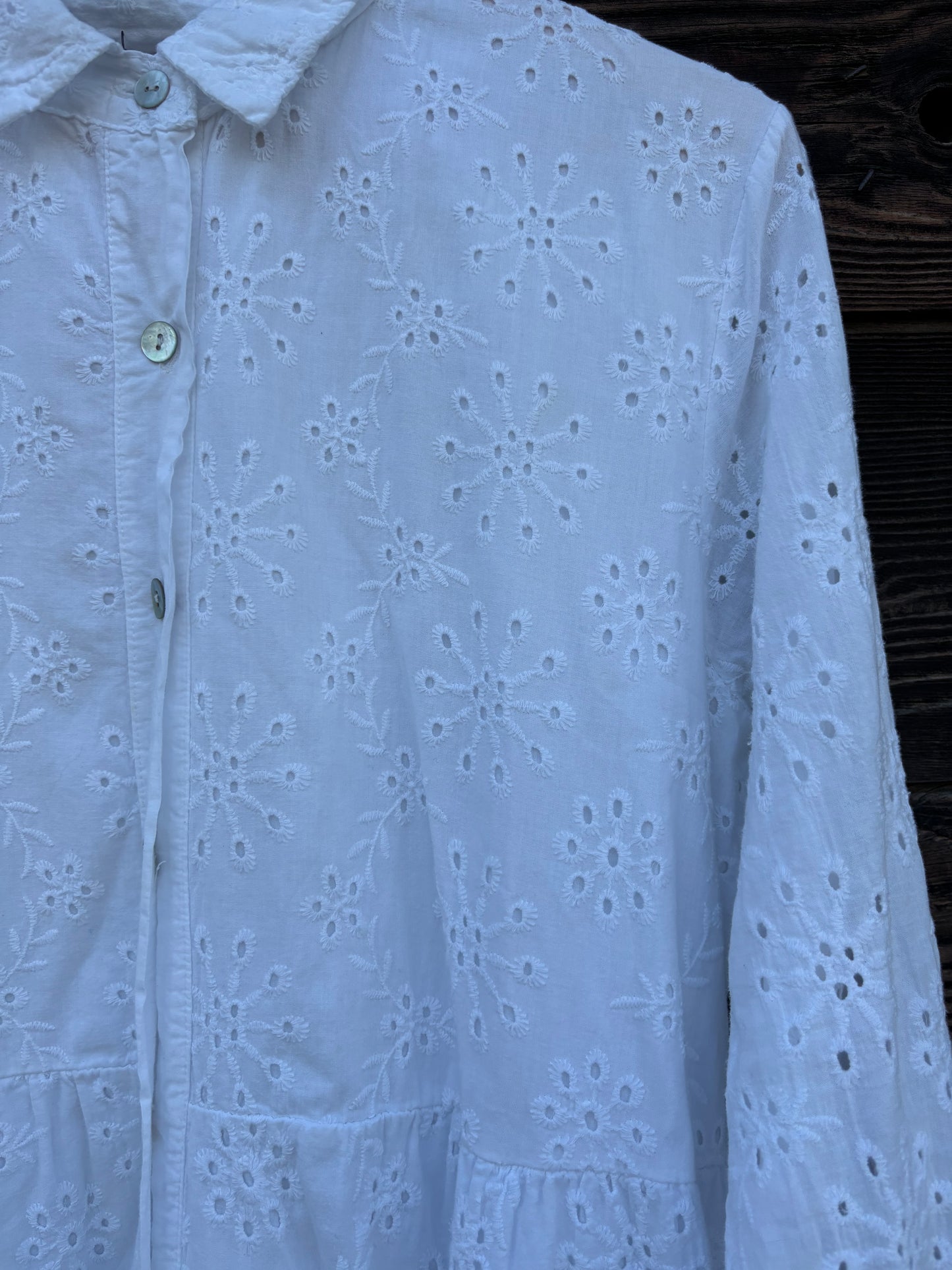 Laura Bianchi white eyelet dress