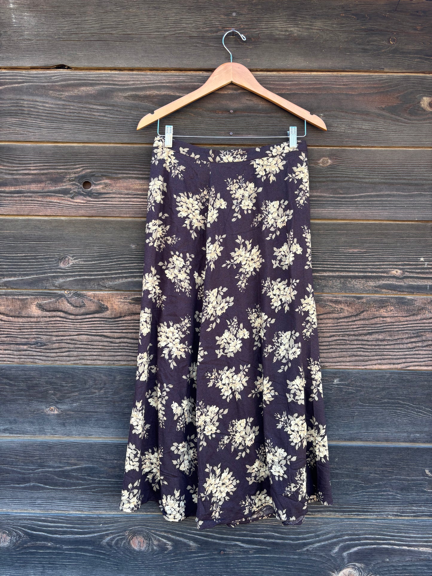 Sarah Chapman brown floral skirt