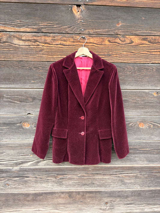 Oxblood Velvet Blazer