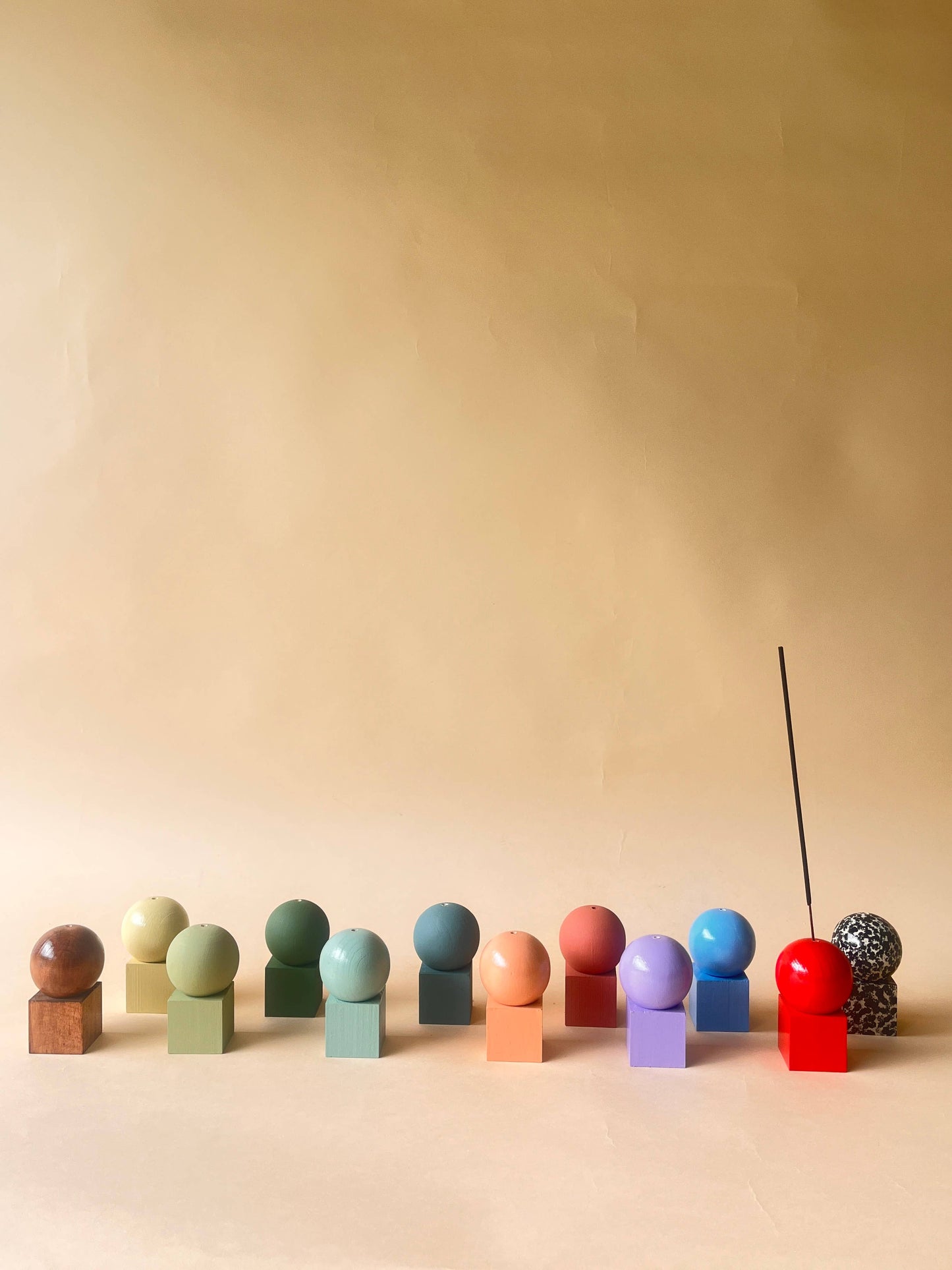R-KI-TEKT - Wooden Incense Holder-Lollipop Red