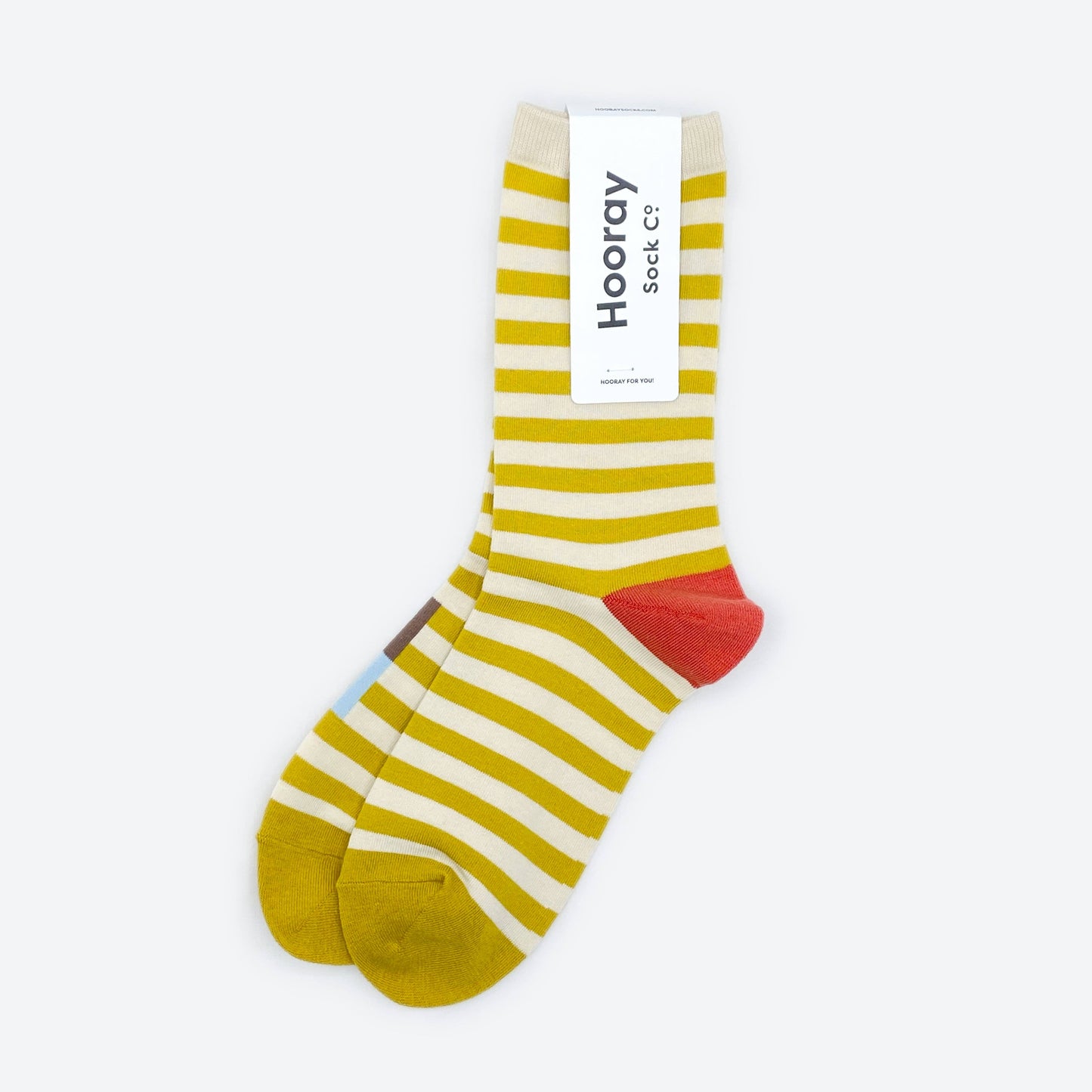 socks | Yellow and White Striped Crew Socks | Unisex