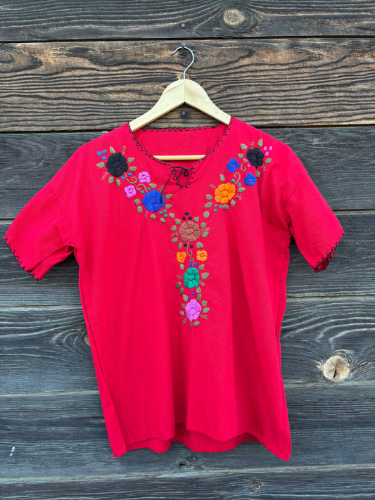 Vintage Handmade Embroidered Folk Blouse