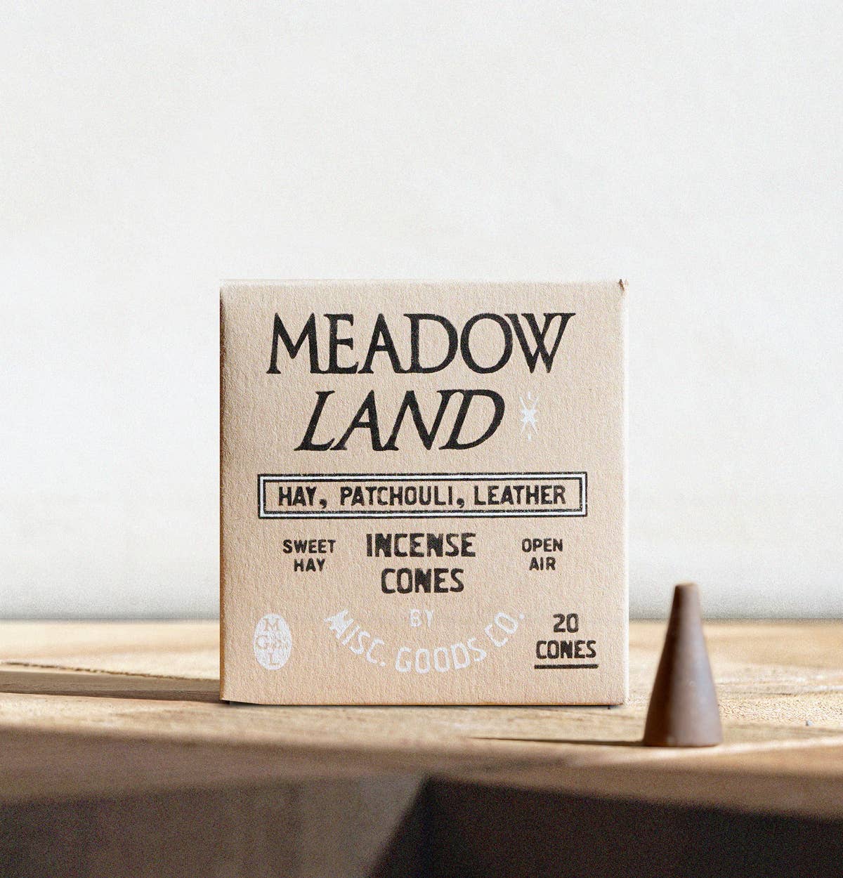 Misc Goods Co. - Meadowland Incense Cones – Grass, Cedar & Patchouli | Clean Burning, 20-Pack