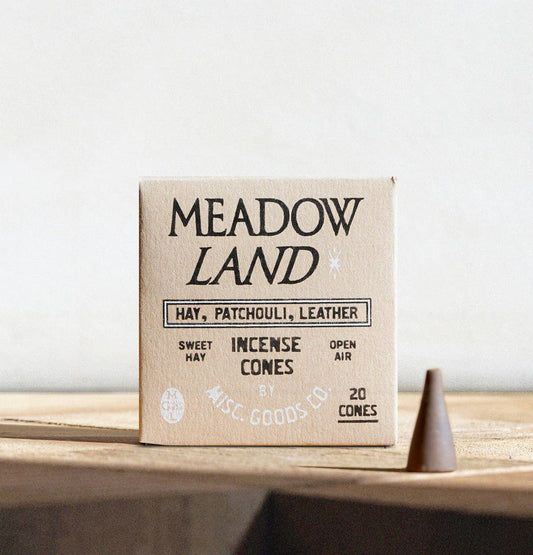 Misc Goods Co. - Meadowland Incense Cones – Grass, Cedar & Patchouli | Clean Burning, 20-Pack