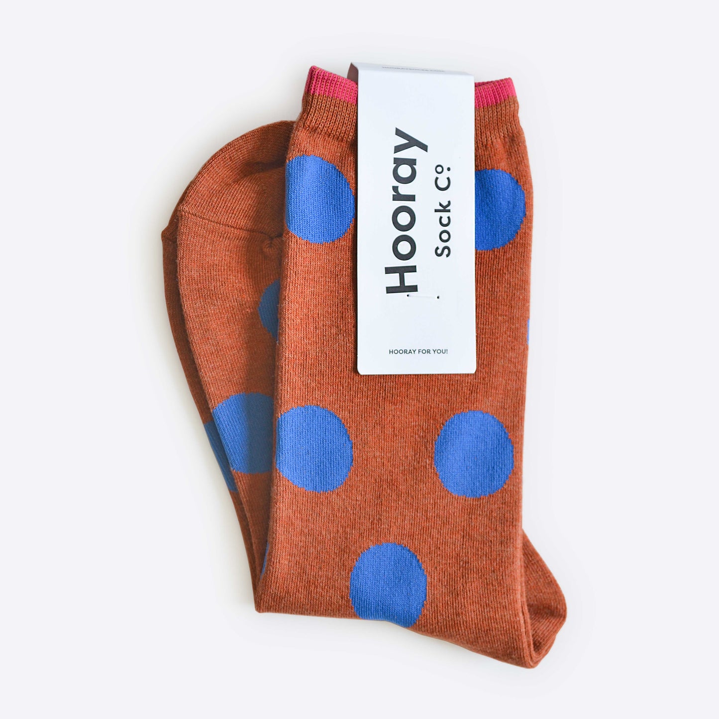 Socks | Brown and Blue Polka Dot Crew Sock | Unisex