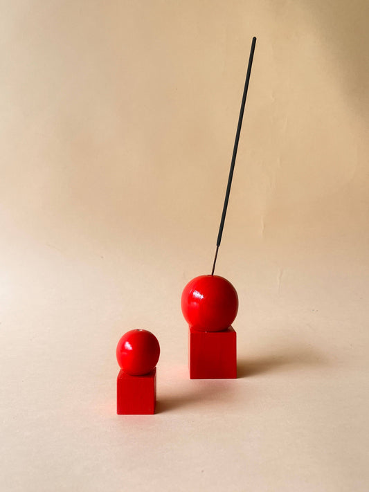 Wooden Incense Holder | Lollipop Red