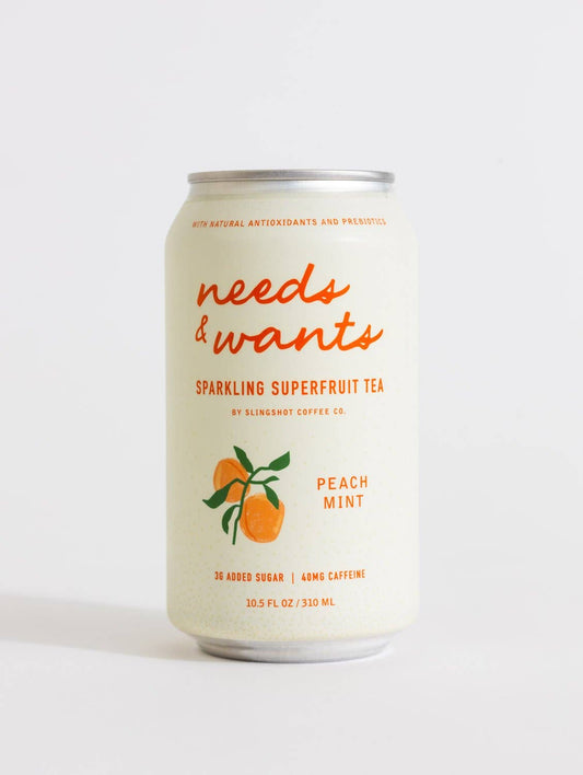 Slingshot Coffee Company - Needs & Wants Sparkling Superfruit Tea - Peach Mint