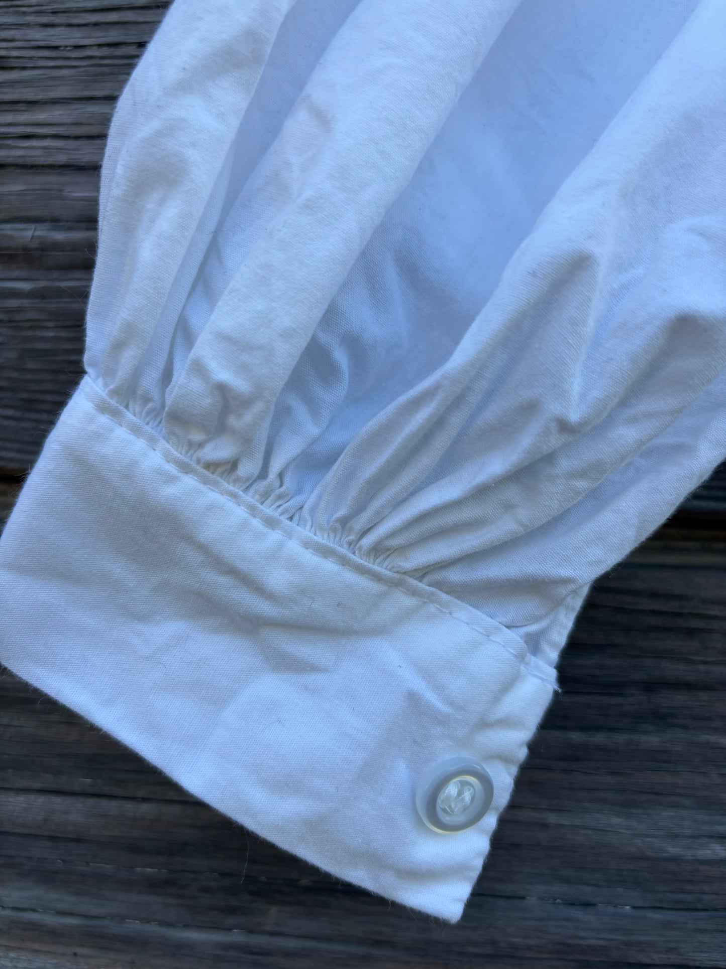 Handmade White Cotton Folk Blouse