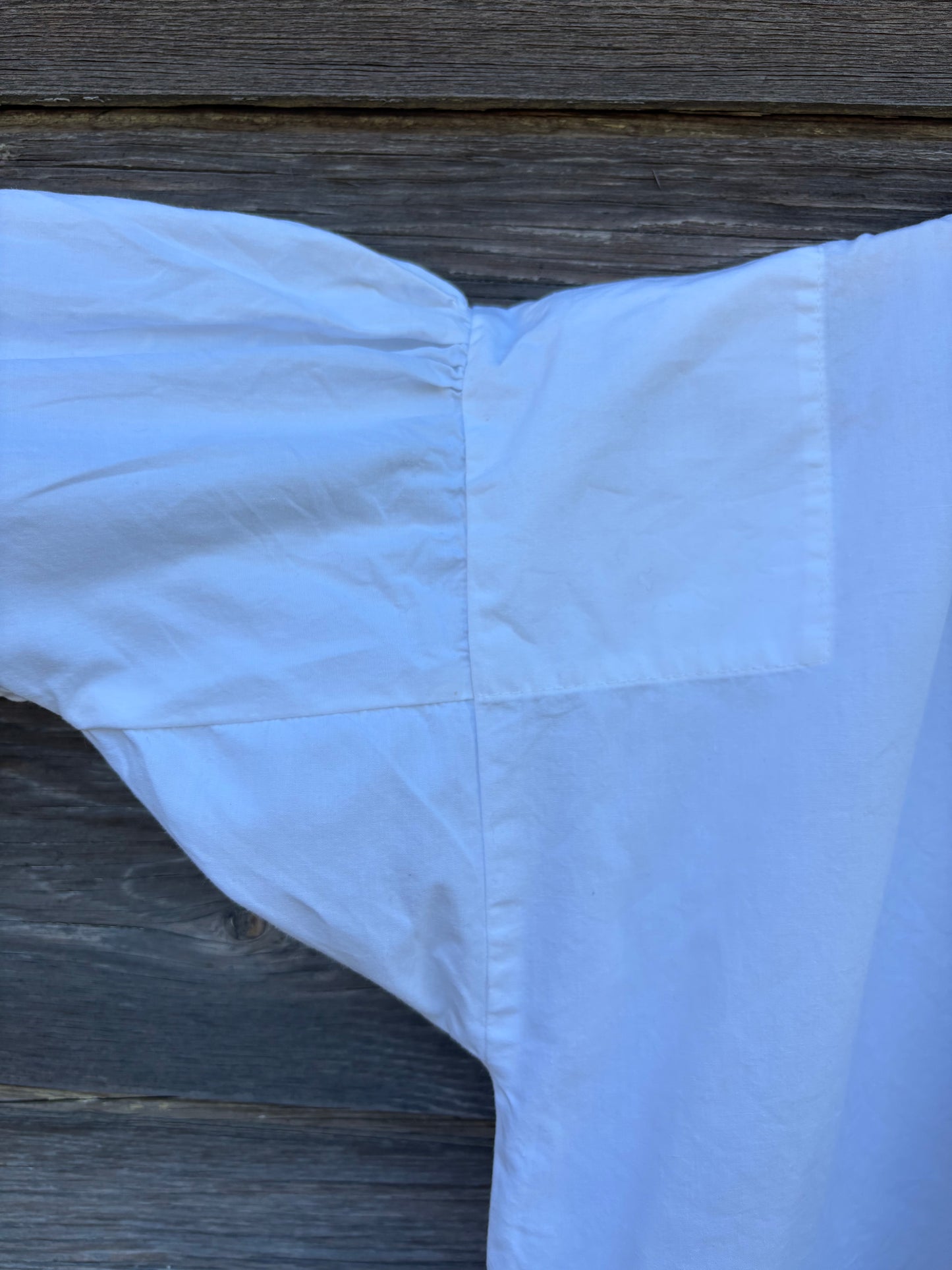 Handmade White Cotton Folk Blouse