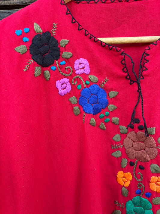 Vintage Handmade Embroidered Folk Blouse