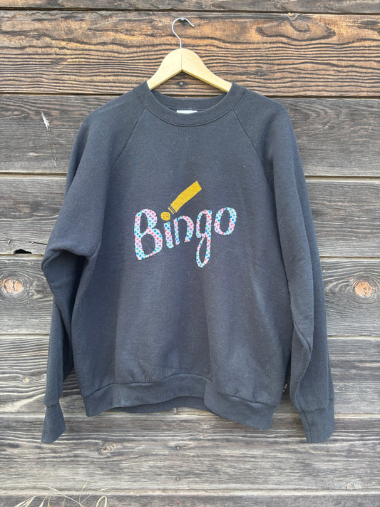 Vintage Hand Cross-Stitched Bingo Sweatshirt