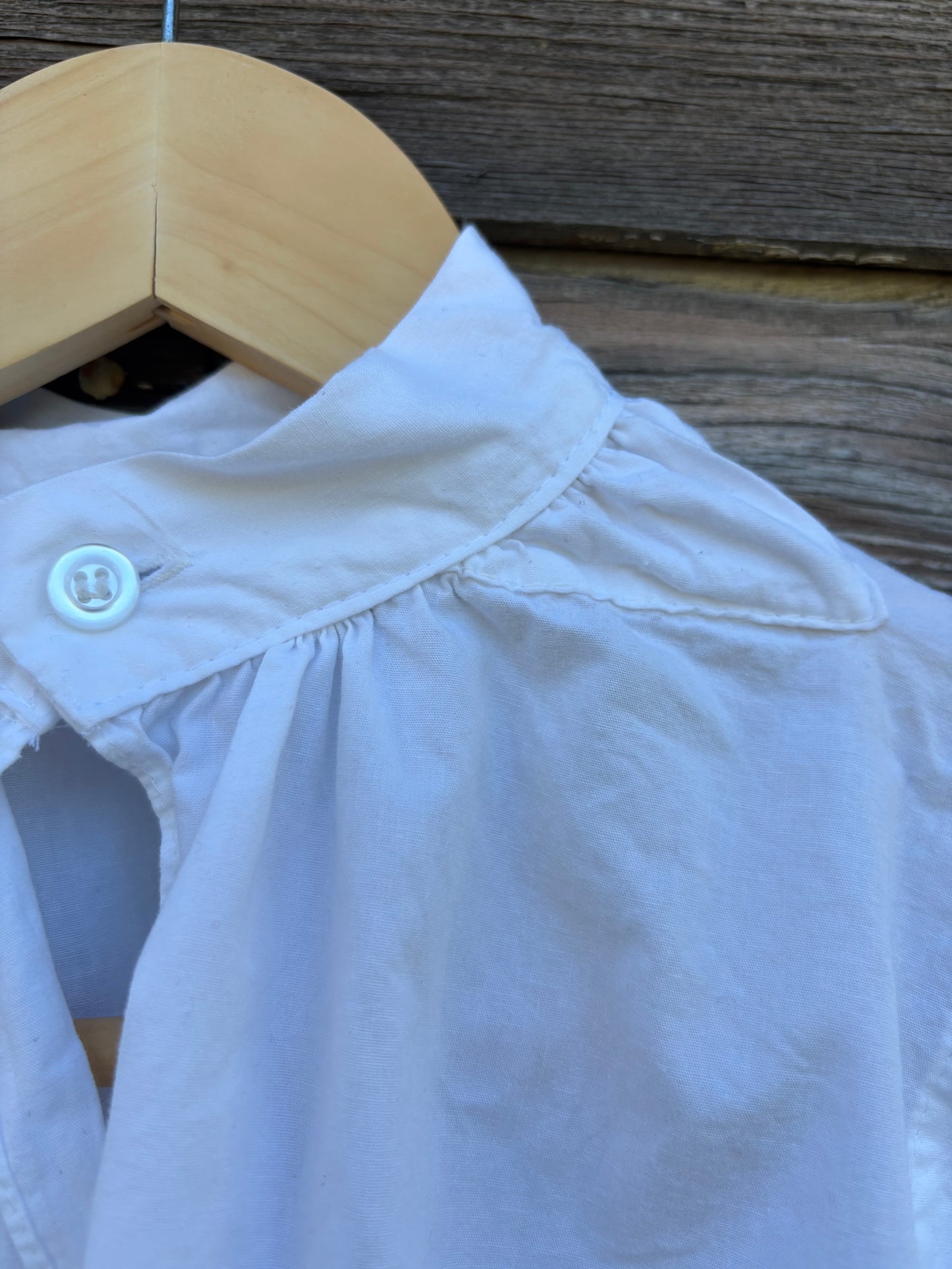 Handmade White Cotton Folk Blouse