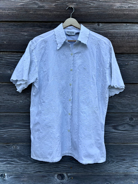 Vintage Venezia White Embossed Blouse