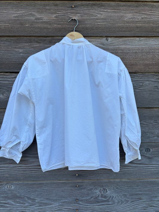 Handmade White Cotton Folk Blouse