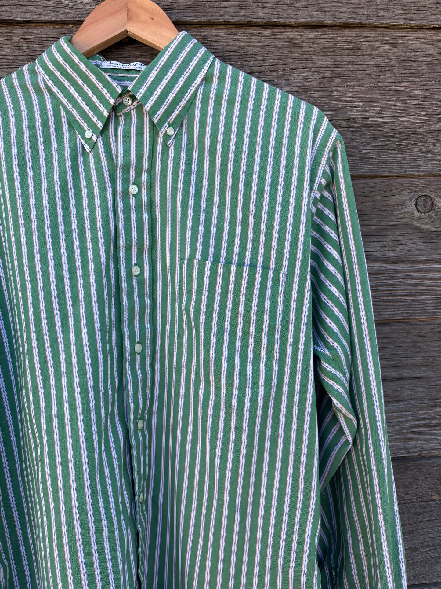 Arrow green stripe button up