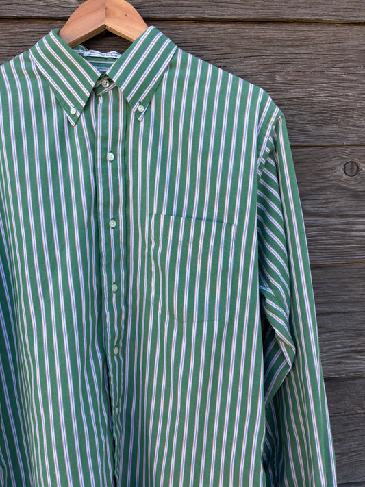 Arrow green stripe button up