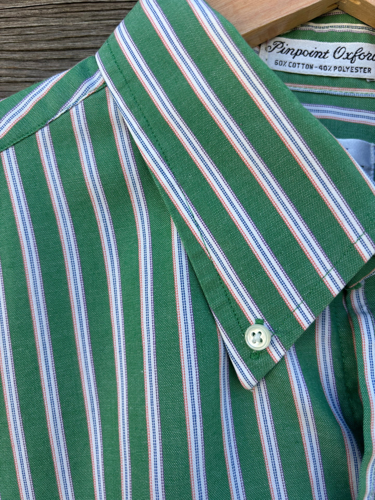 Arrow green stripe button up