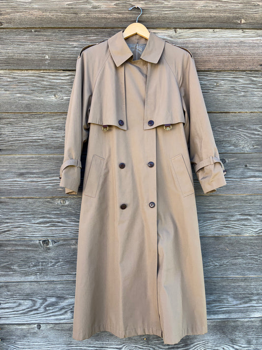 Etienne Aigner size 6 twill khaki trench coat
