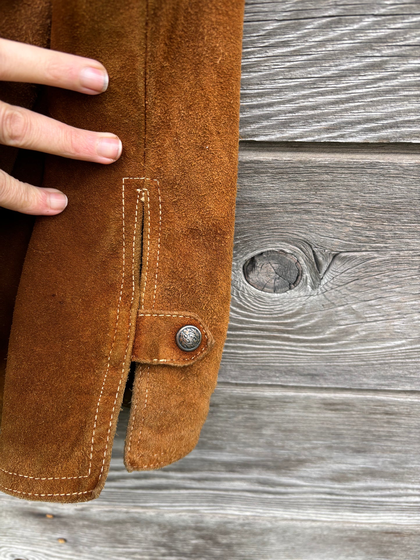 Vintage Tobacco Suede Snap Shirt