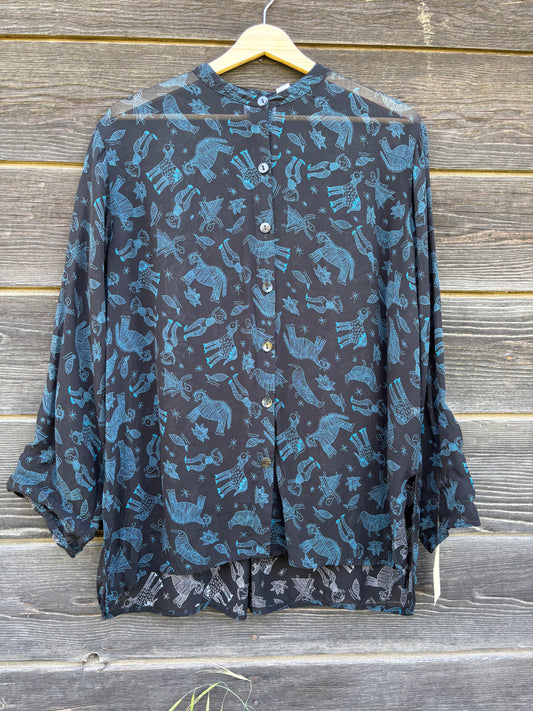 Whimsical Sketch Blouse | 1990s