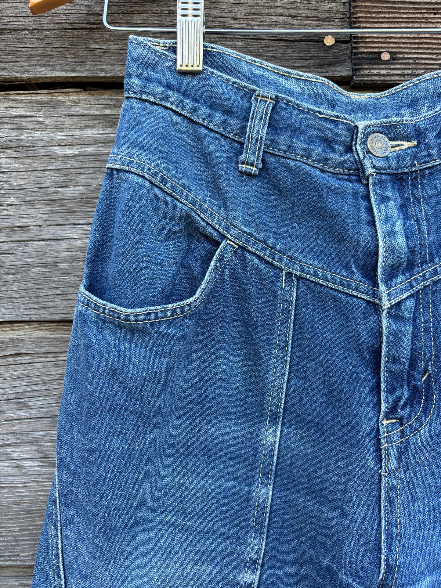 intage Nan Sport Paneled Bareback Jeans | Made in Japan | 1980s