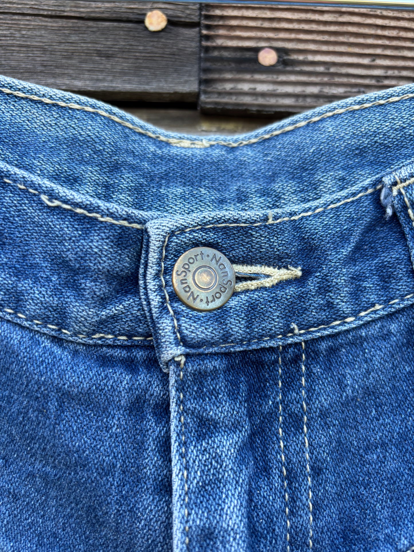 intage Nan Sport Paneled Bareback Jeans | Made in Japan | 1980s