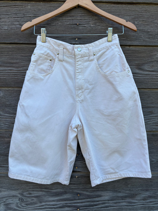 Vintage Copper Key White Denim Shorts