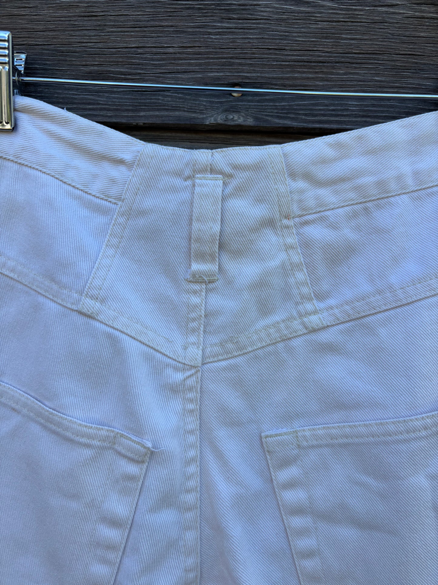 Vintage Copper Key White Denim Shorts