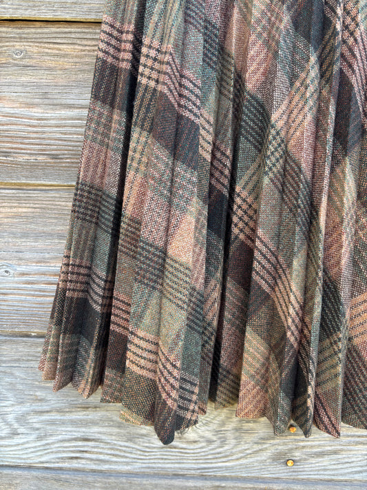Skirt | Sonelli Paris Brown Plaid | 1970's