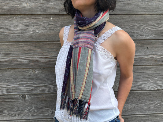 Blue Stripe Scarf | Reversible | Ace & Jig