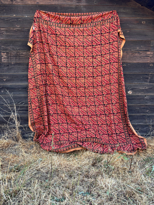 Beach Blanket | Red and Black | Block Print