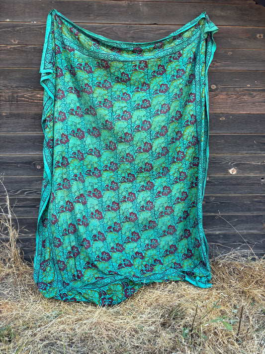Blue block print blanket