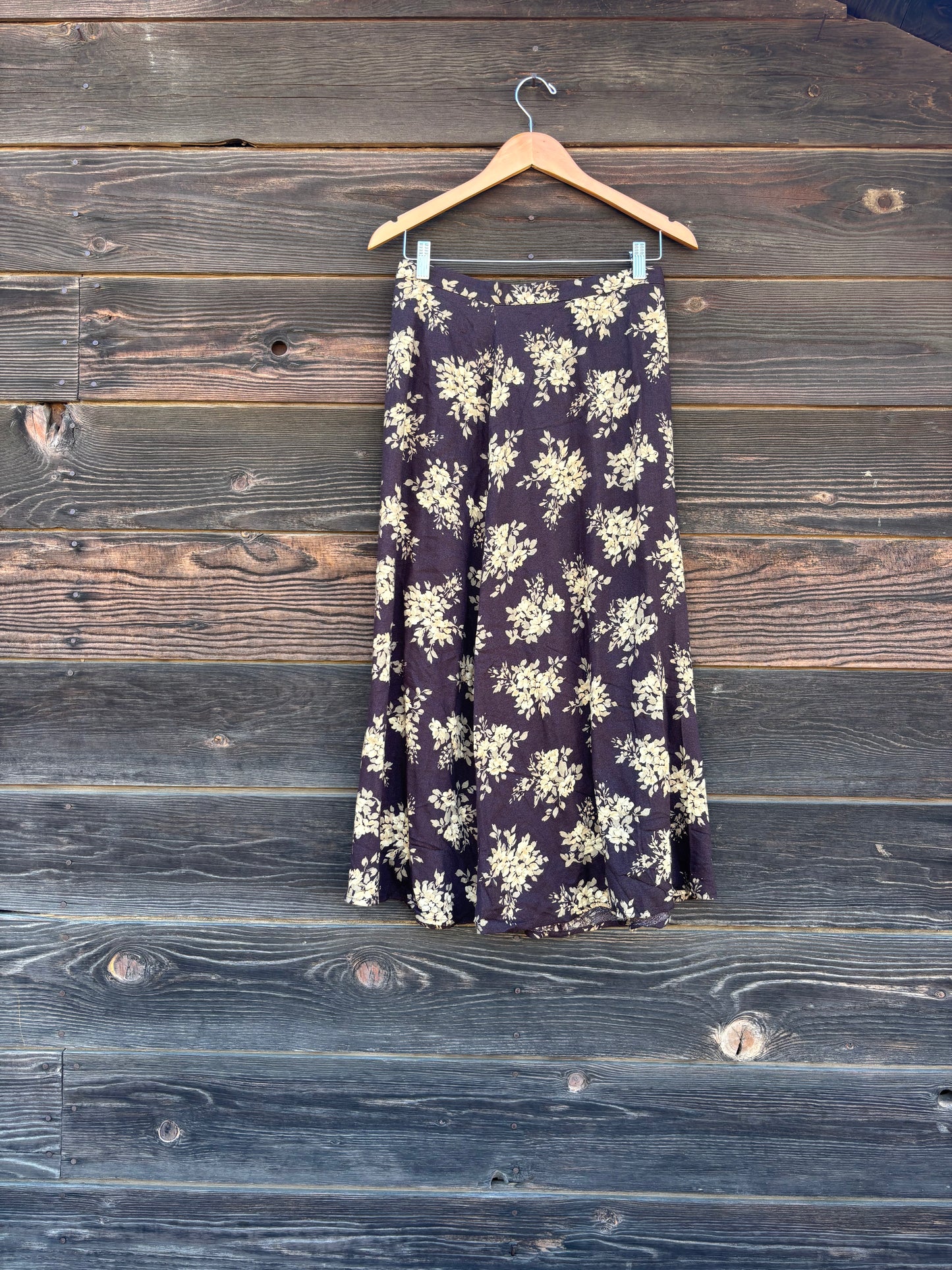 Sarah Chapman brown floral skirt