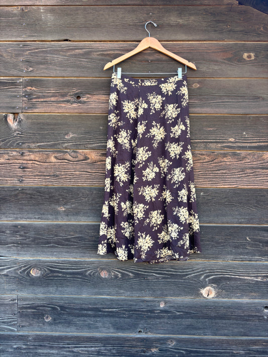 Sarah Chapman brown floral skirt