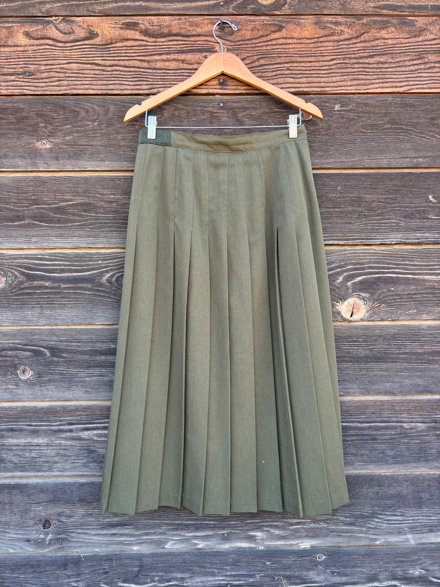 Casablanca green pleated skirt | c. 1980