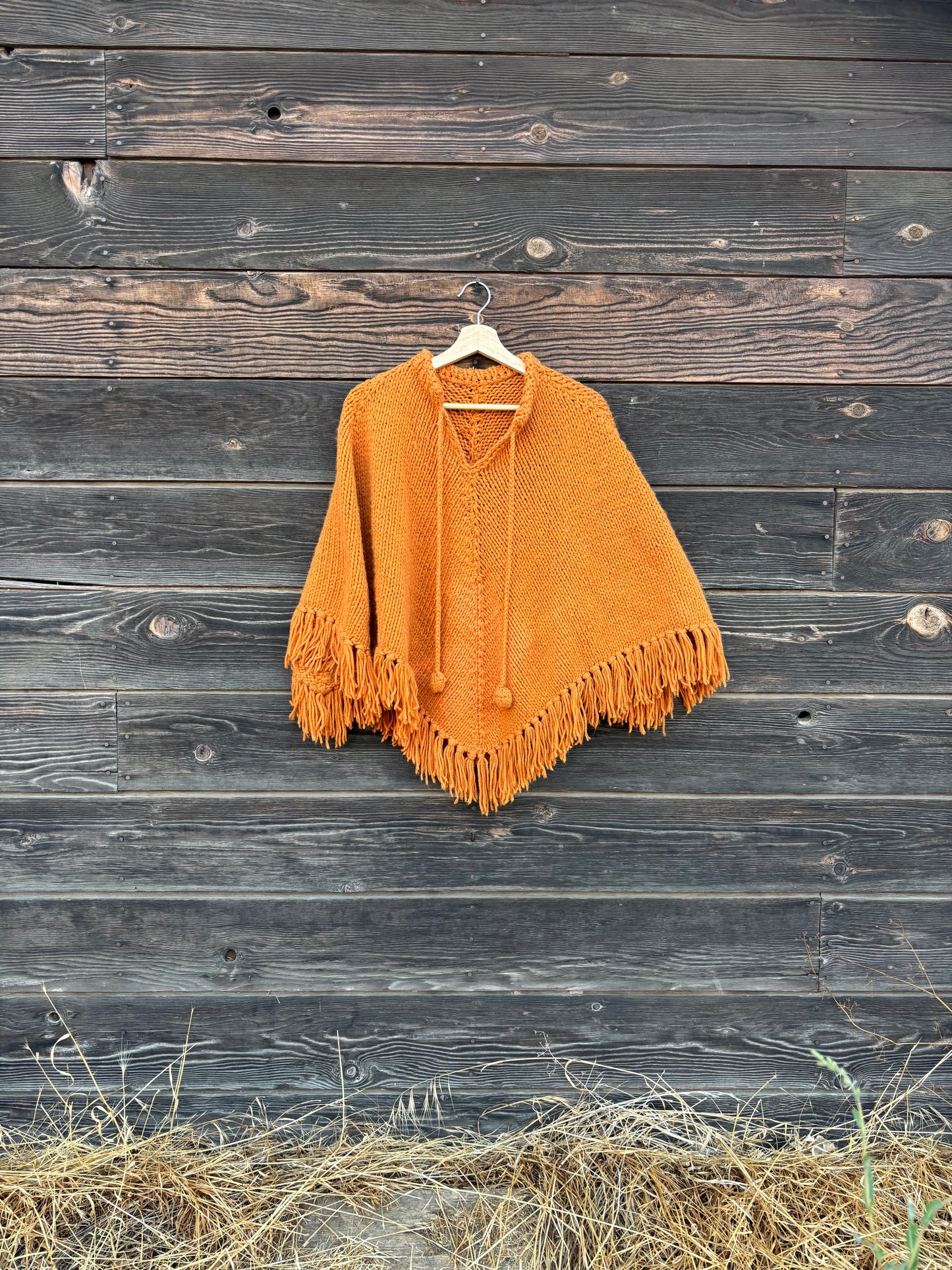 Hand knit poncho