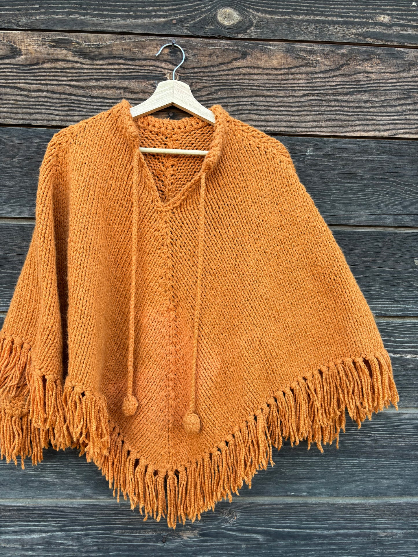 Hand knit poncho