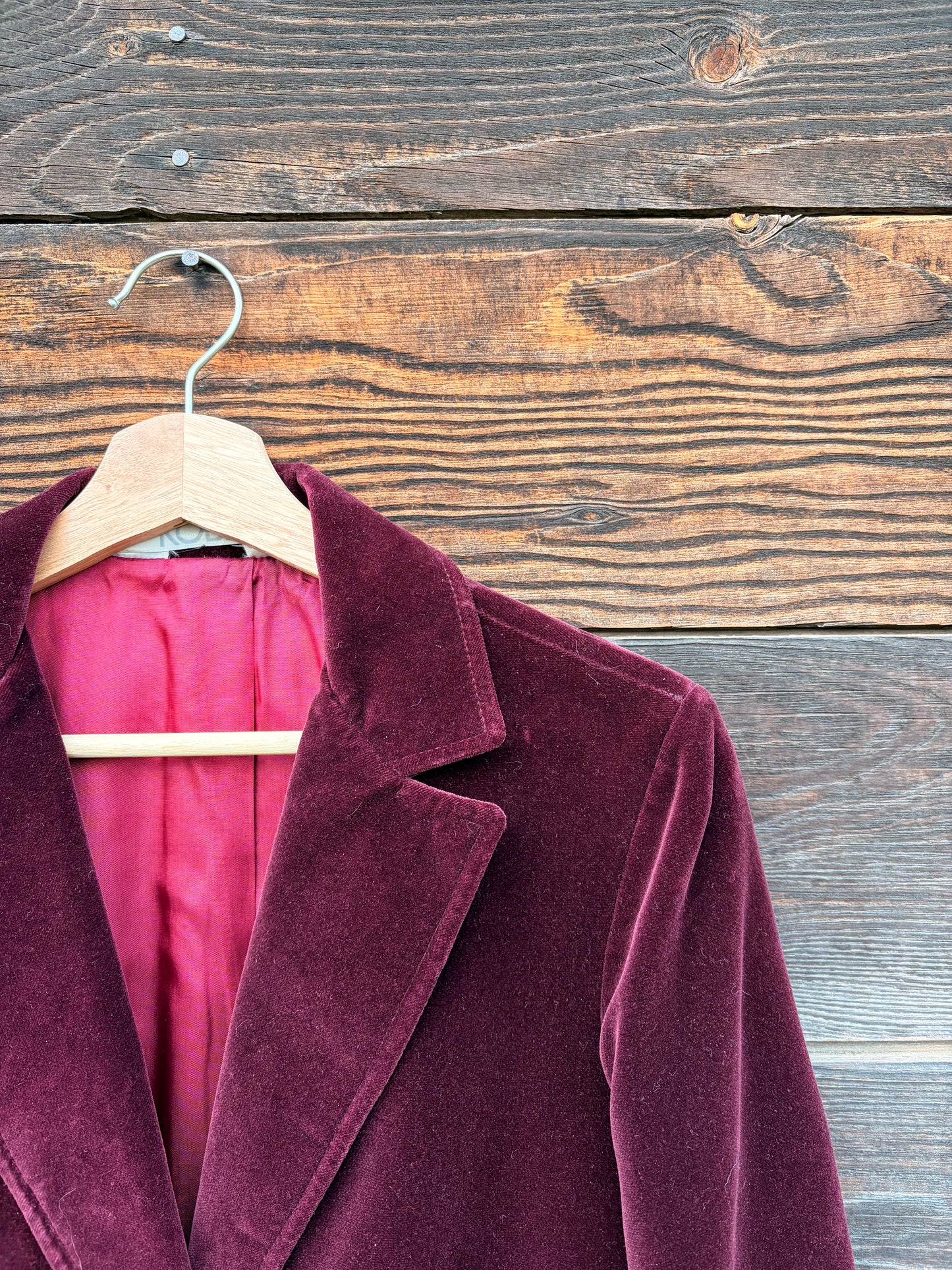 Oxblood Velvet Blazer