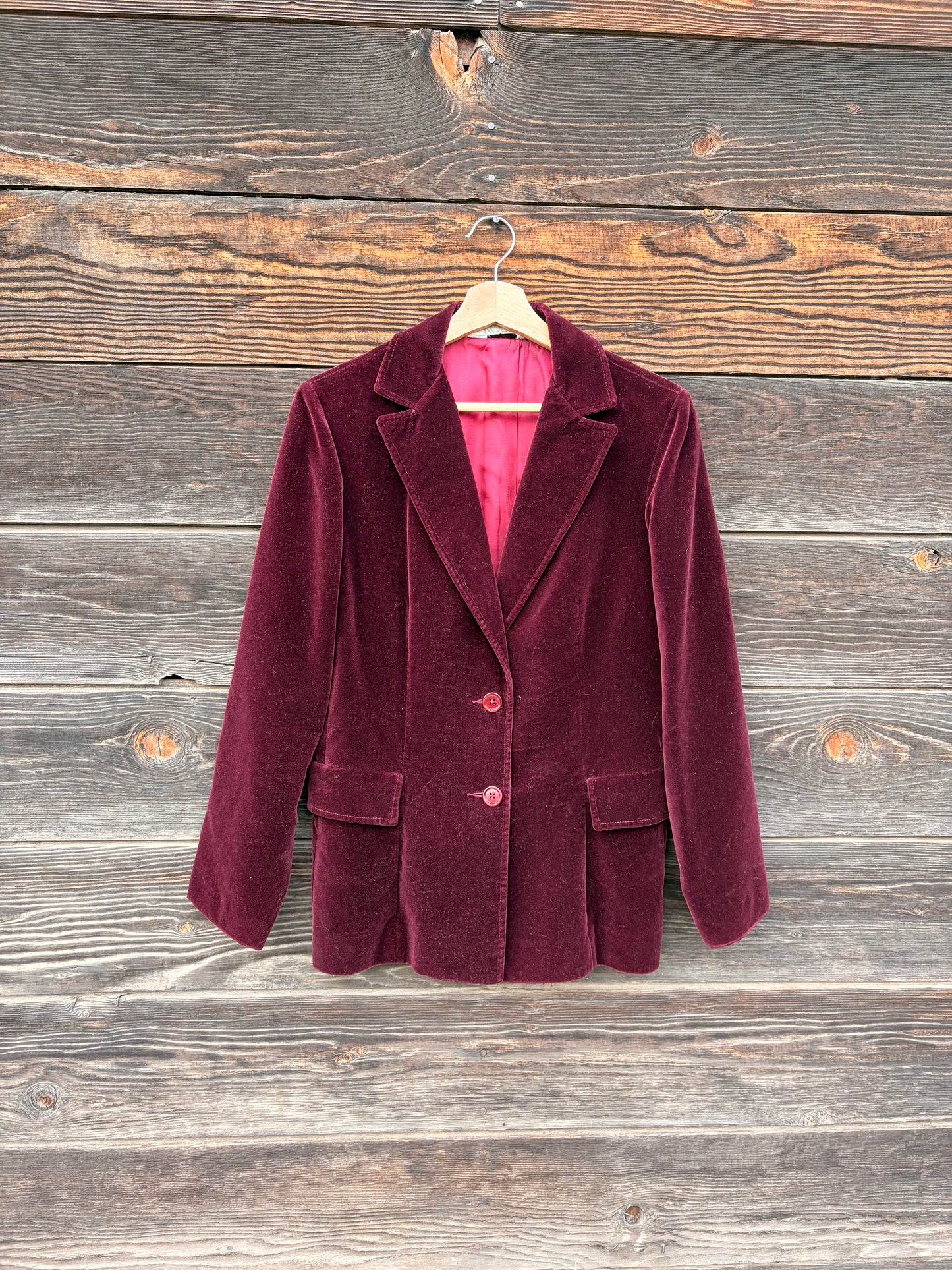 Oxblood Velvet Blazer