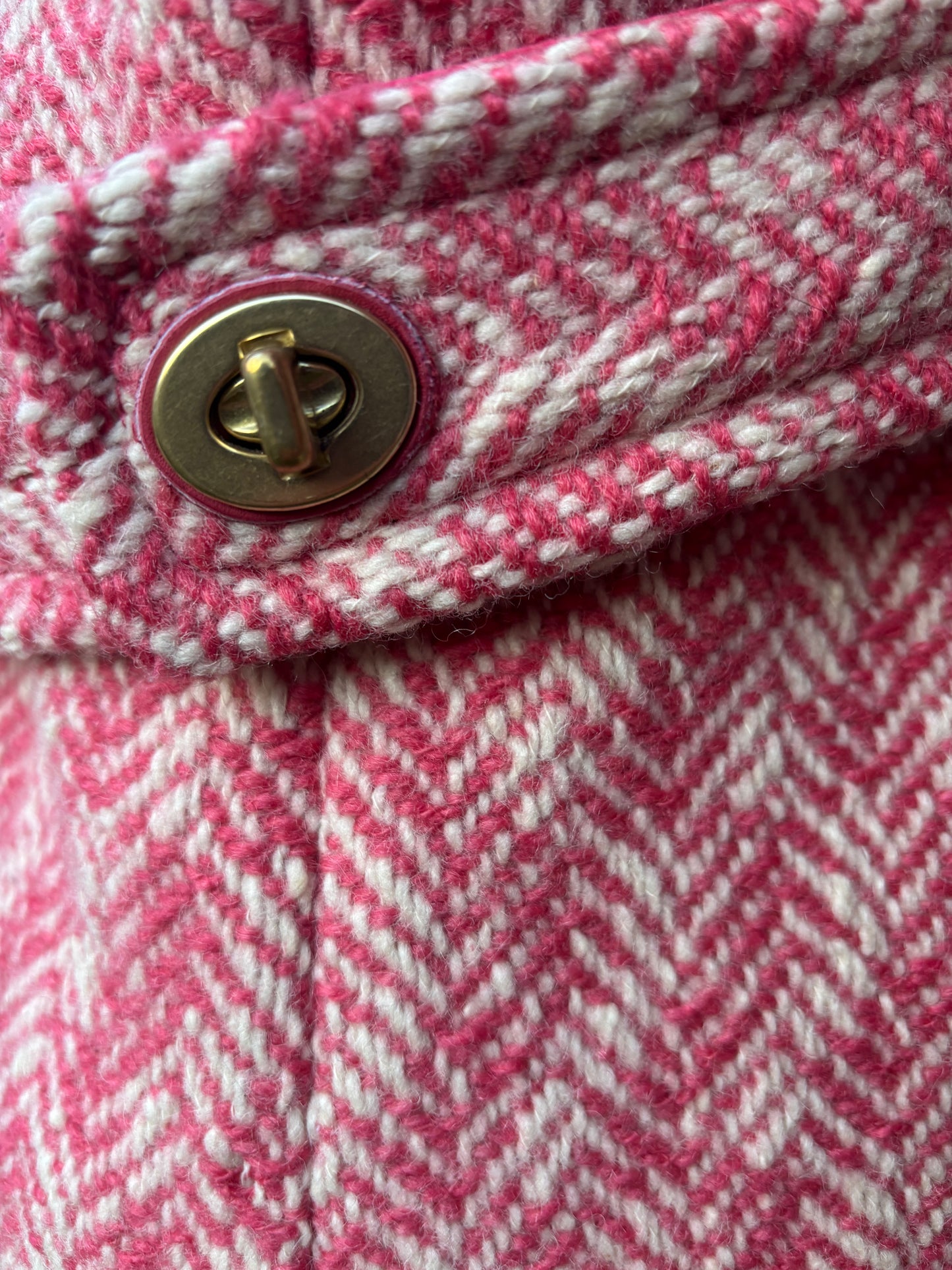 Y2K Coach Herringbone pink coat