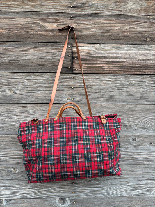 Flannel Tote in Red Plaid